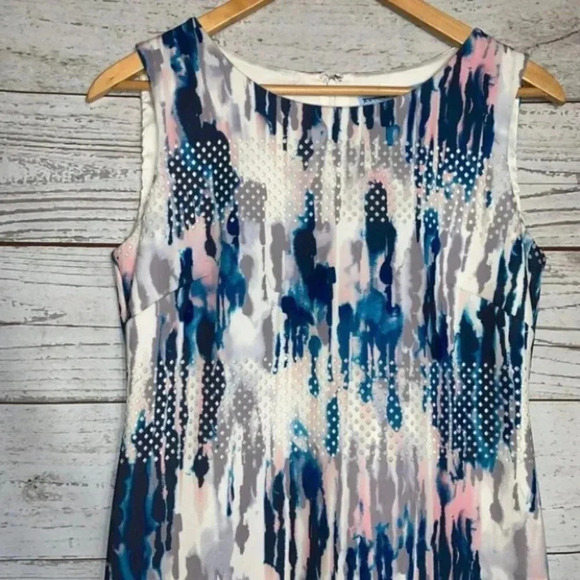 Antonio Melani multi-color laser cut shift dress 6 - Picture 3 of 7